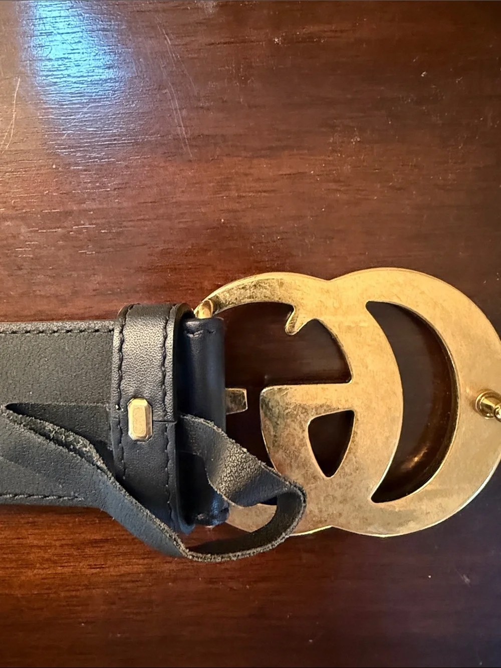GUCCI Marmont 1.5” Wide Leather Belt in Black Leather 38.5” length Retail: $570